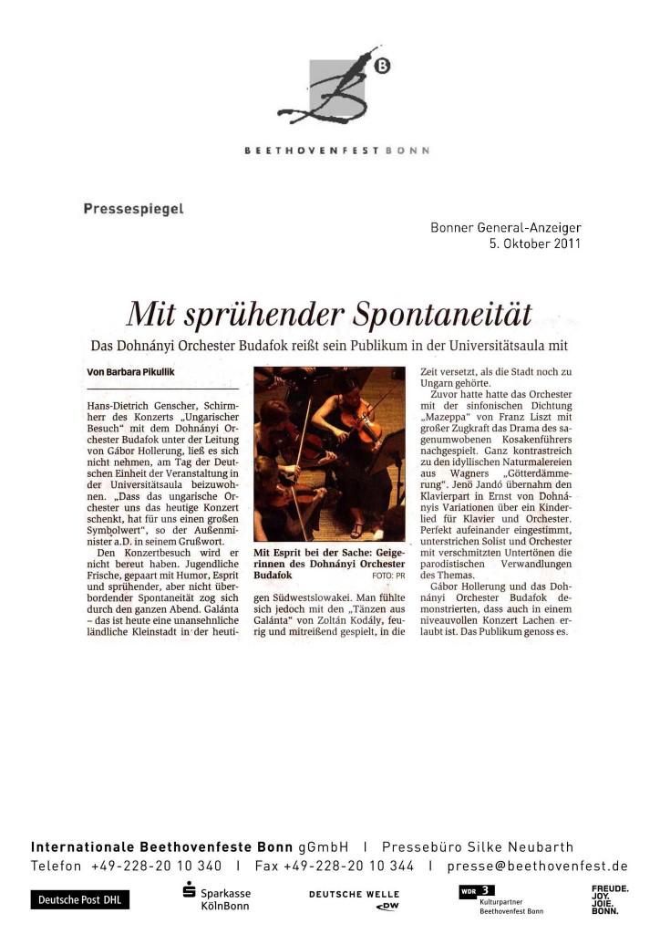 Konzertkritik von Barbara Pikullik Konzertkritik von Barbara Pikullik